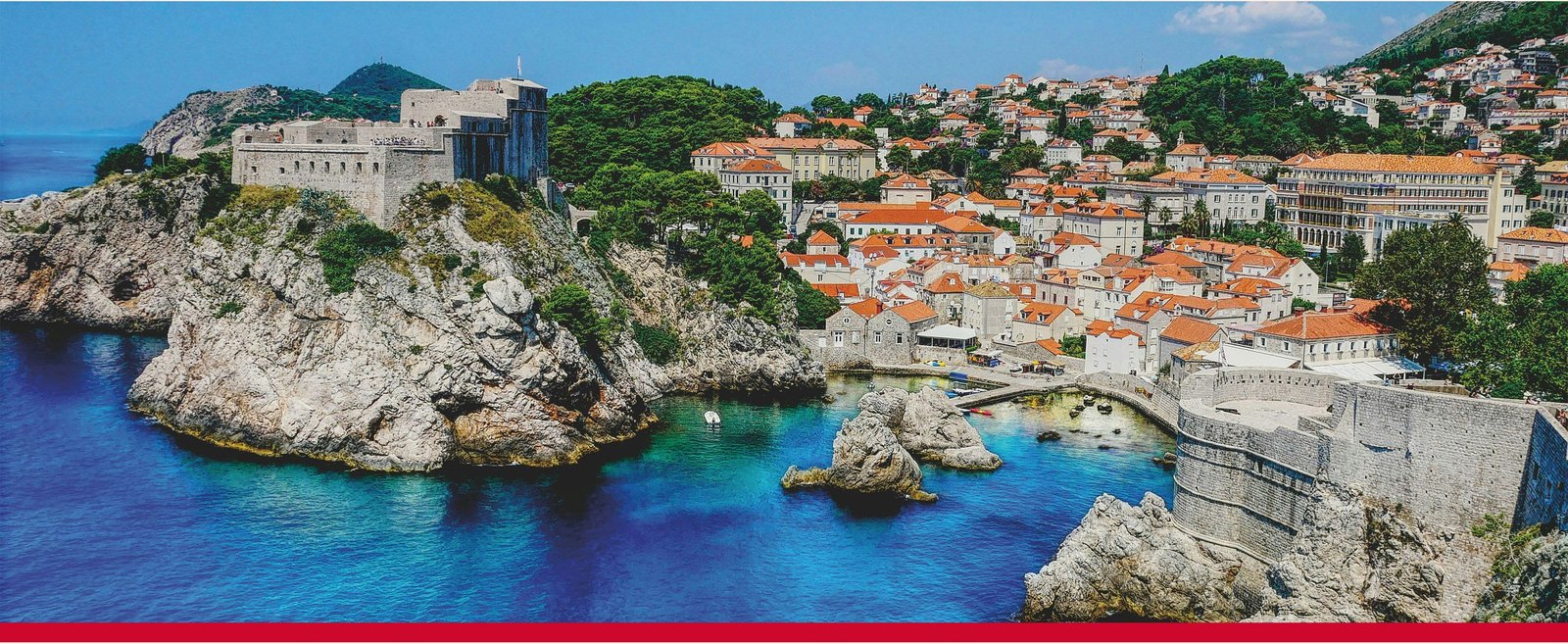 Vista de la costa de Dubrovnik, Croacia